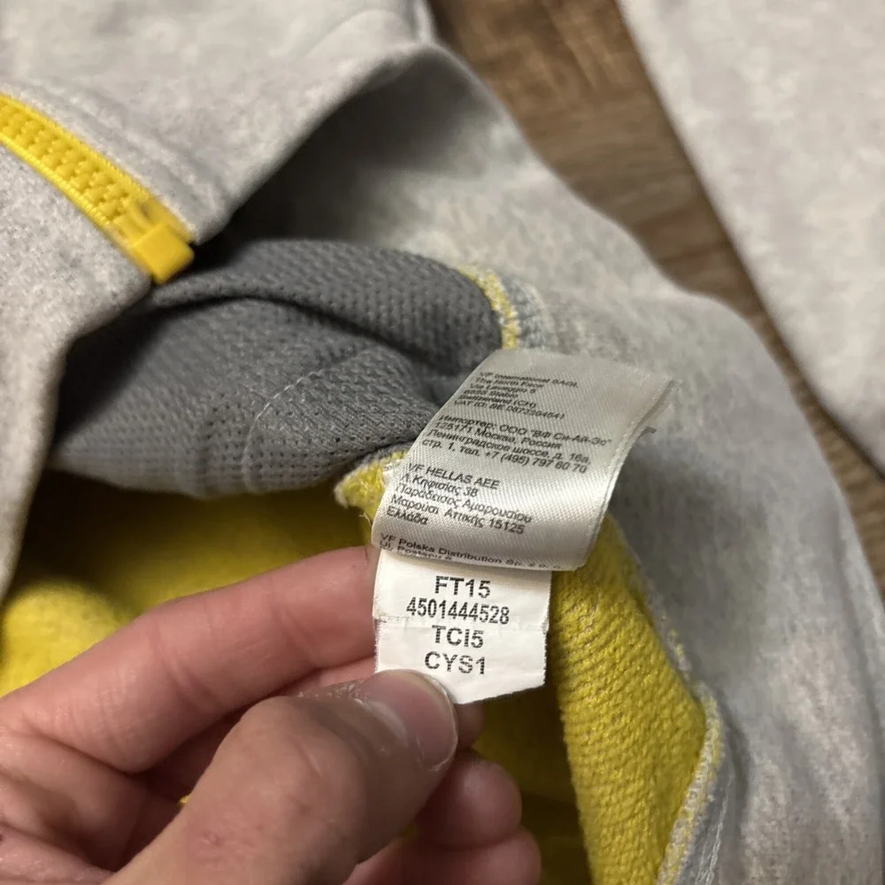 The North Face Canyonlands Full Zip Hoodie Gray Yellow Men's Size Large L TC15